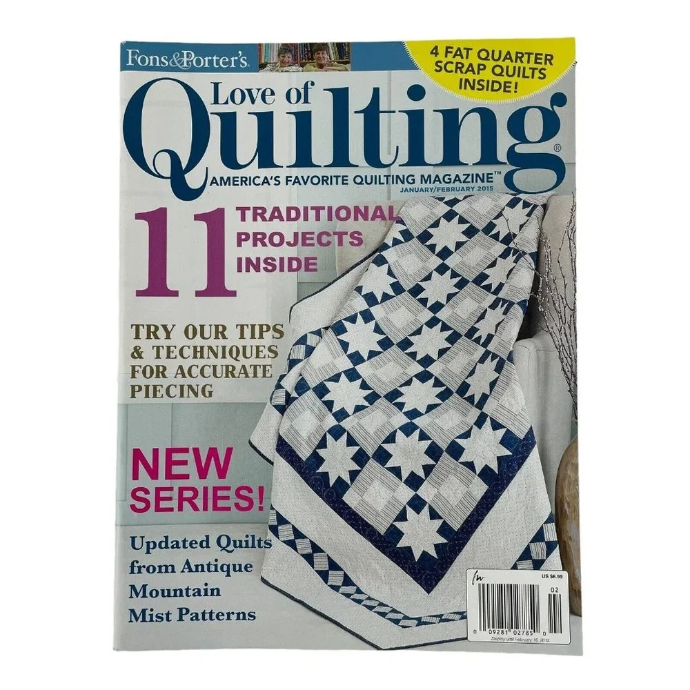 Fons & Porter Love of‎ Quilting Magazines 2014/2015 Lot of 5